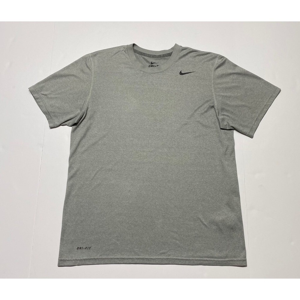 Nike Dri Fit Mens Activewear‎ T Shirt Size M  Gray Heathered Crew Neck Tee